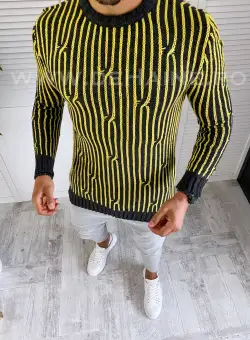 Pulover barbati gros slim fit gri inchis T3575 10-5.3