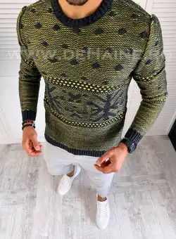 Pulover barbati gros slim fit gri T3566 87-3.2