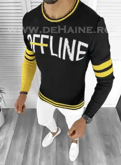 Pulover barbati gros slim fit negru ZR T3609 I4-6 U1 1