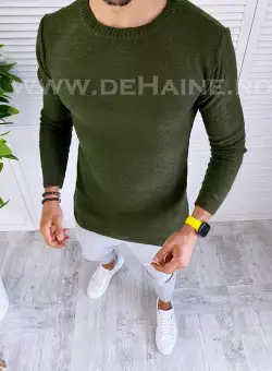 Pulover barbati slim fit kaki T3650 10-5.1