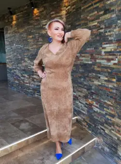 Rochie 2079 bej Fany Lux