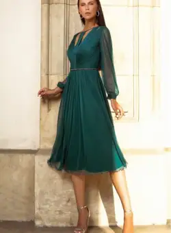 Rochie 537 T66 verde Ginette