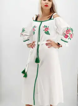 Rochie alba brodata Tereza