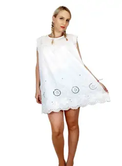 Rochie Bluza Cu broderie alba