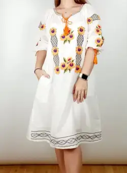 Rochie Brodata Floarea Soarelui