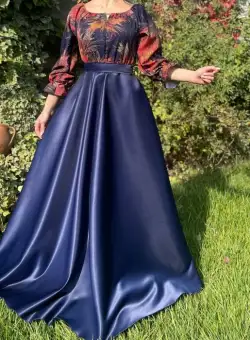 Rochie cu motive florale eleganta lunga Teo 5