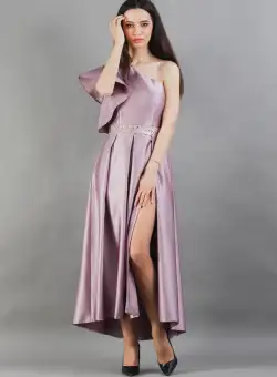 Rochie de ocazie asimetrica de culoare lila