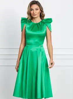 Rochie Dy Fashion verde cu umeri ascutiti