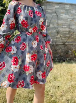 Rochie eleganta din barbie cu imprimeu floral Gala 2