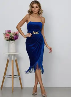Rochie Fringe Albastra