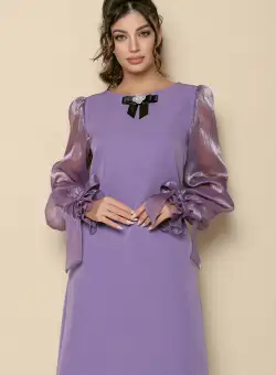 Rochie MBG lila cu maneci din organza