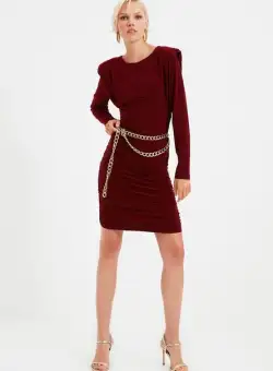 Rochie midi grena Renata