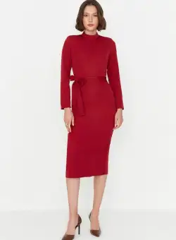 Rochie midi rosie Jeannette