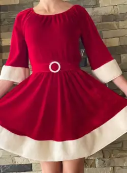 Rochie scurta cu tematica de Craciun - Santa 6