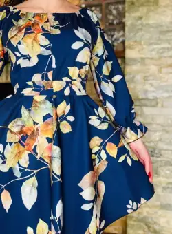 Rochie stilizata cu motive florale Florinela 18