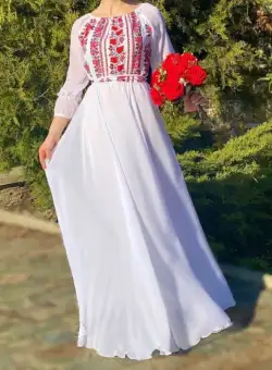 Rochie stilizata cu motive traditionale Elina