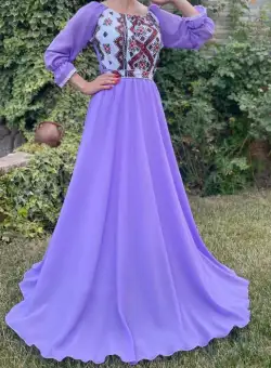 Rochie stilizata cu motive traditionale lunga Magdalena 2