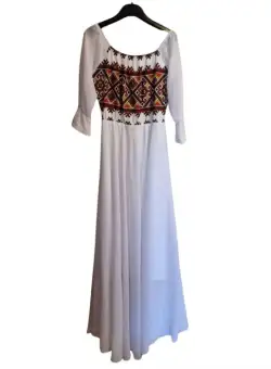 Rochie stilizata cu motive traditionale lunga Magdalena 3