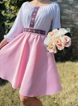 Rochie stilizata cu motive traditionale Margareta 2