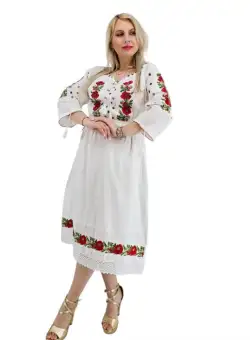 Rochie Traditionala cu borderie Maci 3