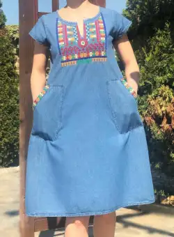 Rochie Traditionala din denim Sanda 18