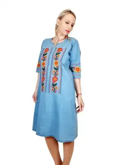 Rochie Traditionala din denim Sanda 32
