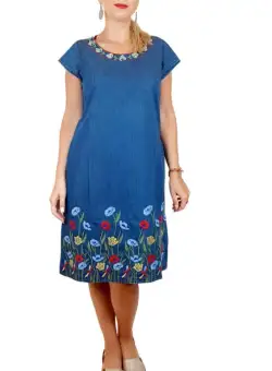 Rochie Traditionala din denim Sanda 38
