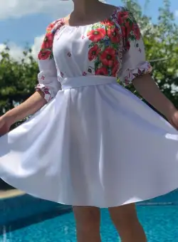 Rochie Traditionala stilizata cu maci 20