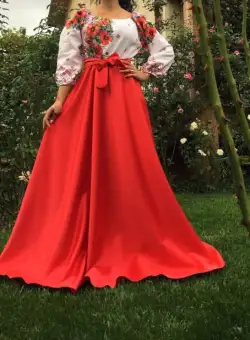 Rochie Traditionala stilizata cu Maci 8