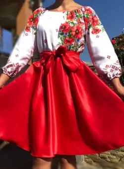 Rochie Traditionala stilizata cu maci 9