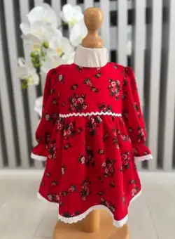 Rochita Fetita etno culoare rosie