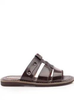 Saboti barbati din piele naturala, Leofex - 945 Maro Florantic