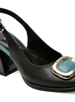 Saboti casual EPICA negri, 583334, din piele naturala