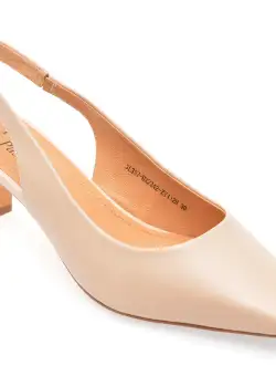 Saboti casual FLAVIA PASSINI bej, UR2342, din piele naturala