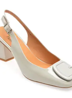 Saboti casual FLAVIA PASSINI gri, 3080, din piele naturala lacuita