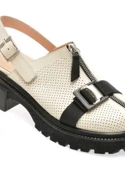 Saboti casual GRYXX bej, 402K159, din piele naturala