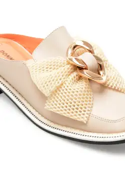 Saboti DONNA CRIS bej, 291267, din piele naturala