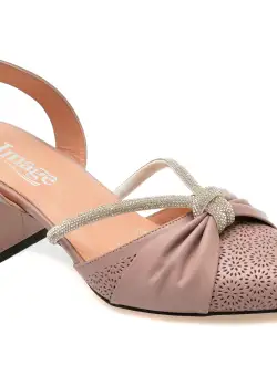 Saboti eleganti IMAGE roz, 603056, din piele naturala