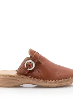 Saboti medicali dama din piele naturala, Leofex- 121 L Cognac Box