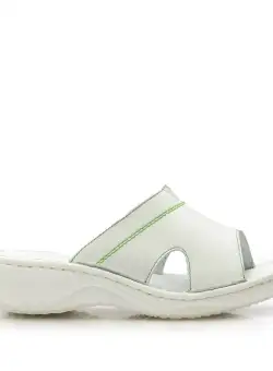 Saboti medicali dama din piele naturala, Leofex - 122 Alb Box