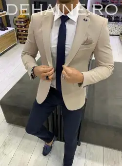 Sacou barbati bej slim fit ZR A3926 45-2 e ~