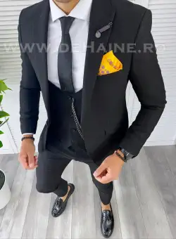 Sacou barbati negru slim fit B5008 E 98-5 ~