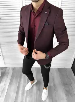 Sacou barbati slim fit grena 10326 P19-5.3