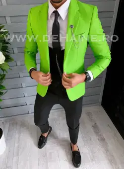 Sacou barbati verde slim fit B1523 82-2 e ~