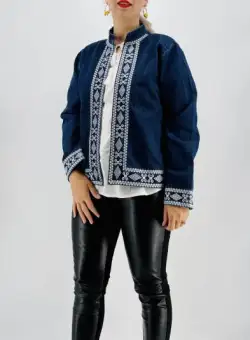 Sacou denim brodat Ceci 2