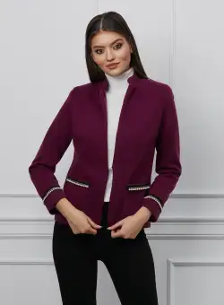 Sacou Dy Fashion magenta cu aplicatii