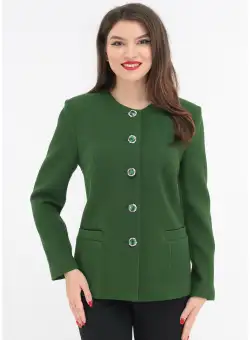 Sacou elegant verde din stofa