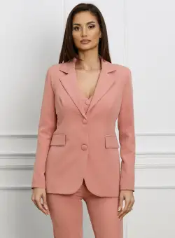 Sacou MBG peach office cu buzunare decorative