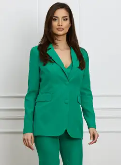 Sacou MBG verde office cu buzunare decorative