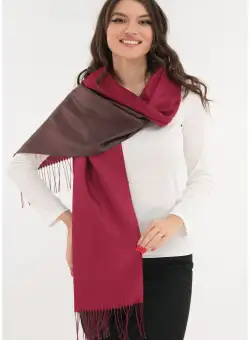 Sal fin ciclamen din casmir cu fir stralucitor discret si doua fete